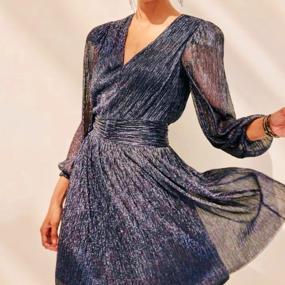 White House Black Market Navy sparkle dress new with tags